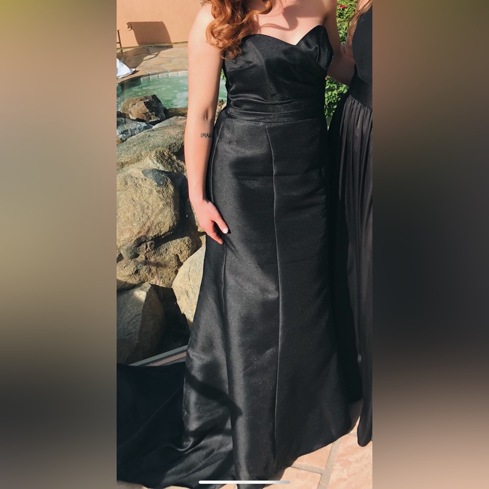 David's Bridal Black Strapless Dress